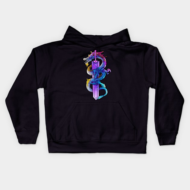 The dragon rainbow Kids Hoodie by San Creative